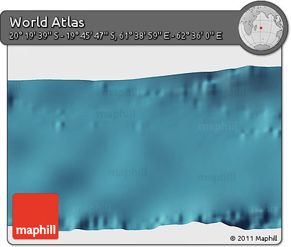 Satellite 3D Map of the Area around 20° 2' 43" S, 62° 7' 30" E