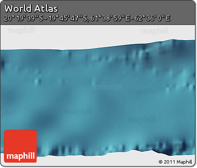Satellite 3D Map of the Area around 20° 2' 43" S, 62° 7' 30" E