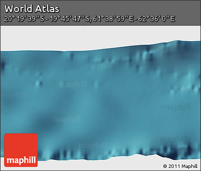 Satellite 3D Map of the Area around 20° 2' 43" S, 62° 7' 30" E