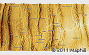 Physical 3D Map of the area around 20° 2' 43" S, 63° 40' 30" W