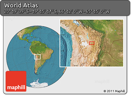 Satellite Location Map of the Area around 20° 2' 43" S, 66° 13' 29" W