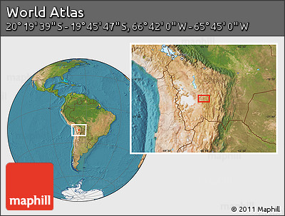 Satellite Location Map of the Area around 20° 2' 43" S, 66° 13' 29" W