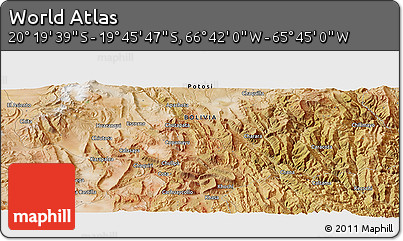 Satellite Panoramic Map of the Area around 20° 2' 43" S, 66° 13' 29" W