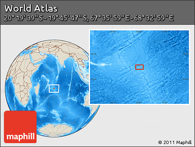 Shaded Relief Location Map of the Area around 20° 2' 43" S, 68° 4' 29" E