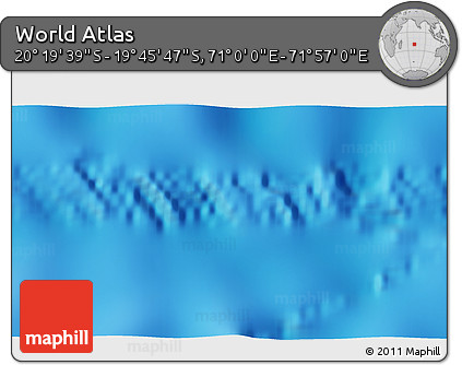 Physical 3D Map of the Area around 20° 2' 43" S, 71° 28' 29" E