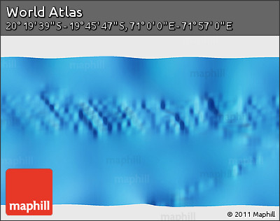 Physical 3D Map of the Area around 20° 2' 43" S, 71° 28' 29" E