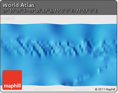 Physical 3D Map of the Area around 20° 2' 43" S, 71° 28' 29" E