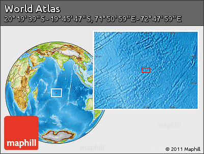 Physical Location Map of the Area around 20° 2' 43" S, 72° 19' 29" E