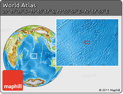 Physical Location Map of the Area around 20° 2' 43" S, 72° 19' 29" E