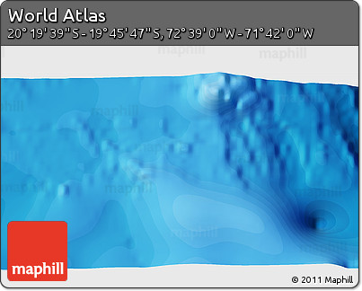 Political 3D Map of the Area around 20° 2' 43" S, 72° 10' 30" W