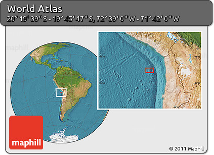 Satellite Location Map of the Area around 20° 2' 43" S, 72° 10' 30" W