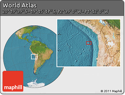 Satellite Location Map of the Area around 20° 2' 43" S, 72° 10' 30" W