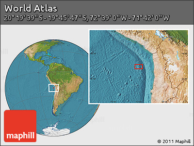 Satellite Location Map of the Area around 20° 2' 43" S, 72° 10' 30" W