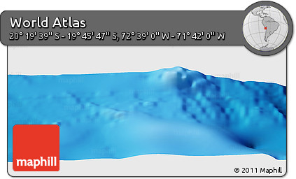 Shaded Relief Panoramic Map of the Area around 20° 2' 43" S, 72° 10' 30" W