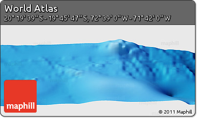 Shaded Relief Panoramic Map of the Area around 20° 2' 43" S, 72° 10' 30" W