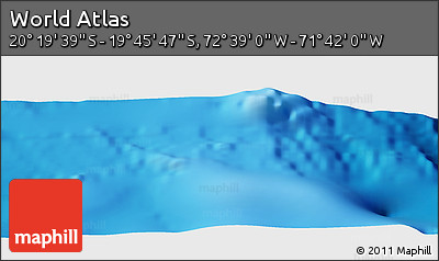 Shaded Relief Panoramic Map of the Area around 20° 2' 43" S, 72° 10' 30" W