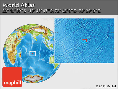 Physical Location Map of the Area around 20° 2' 43" S, 73° 10' 30" E