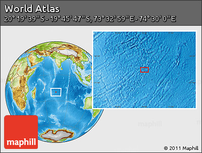 Physical Location Map of the Area around 20° 2' 43" S, 74° 1' 30" E