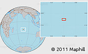 Gray Location Map of the area around 20° 2' 43" S, 75° 43' 29" E