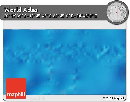 Physical 3D Map of the Area around 20° 2' 43" S, 84° 13' 29" E