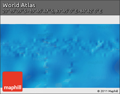 Physical 3D Map of the Area around 20° 2' 43" S, 84° 13' 29" E