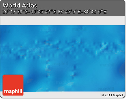 Physical 3D Map of the Area around 20° 2' 43" S, 84° 13' 29" E