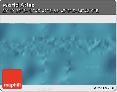 Satellite 3D Map of the Area around 20° 2' 43" S, 84° 13' 29" E