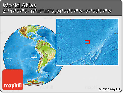 Physical Location Map of the Area around 20° 2' 43" S, 84° 4' 29" W