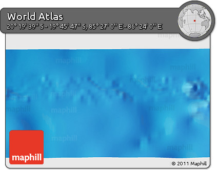 Physical 3D Map of the Area around 20° 2' 43" S, 85° 55' 30" E