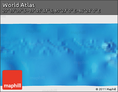 Physical 3D Map of the Area around 20° 2' 43" S, 85° 55' 30" E
