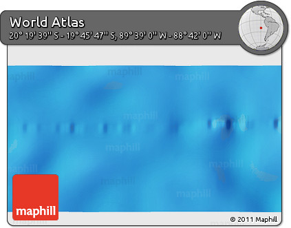 Physical 3D Map of the Area around 20° 2' 43" S, 89° 10' 30" W
