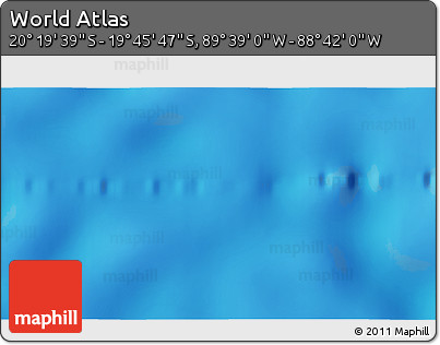 Physical 3D Map of the Area around 20° 2' 43" S, 89° 10' 30" W