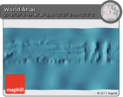 Satellite 3D Map of the Area around 20° 2' 43" S, 91° 1' 30" E