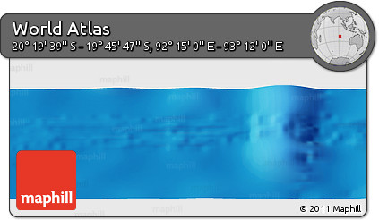 Physical Panoramic Map of the Area around 20° 2' 43" S, 92° 43' 29" E