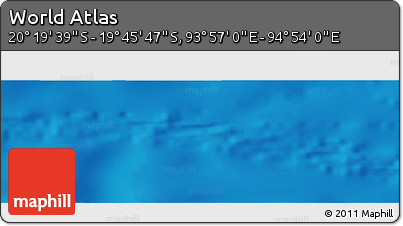 Shaded Relief Panoramic Map of the Area around 20° 2' 43" S, 94° 25' 30" E
