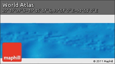 Shaded Relief Panoramic Map of the Area around 20° 2' 43" S, 94° 25' 30" E