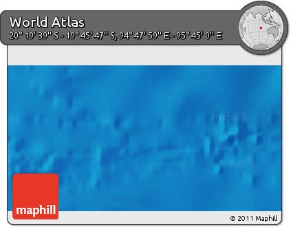 Physical 3D Map of the Area around 20° 2' 43" S, 95° 16' 30" E