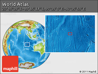 Physical Location Map of the Area around 20° 2' 43" S, 96° 7' 30" E