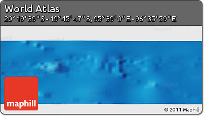 Physical Panoramic Map of the Area around 20° 2' 43" S, 96° 7' 30" E