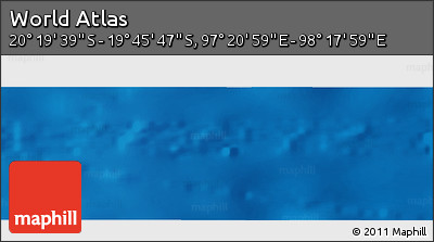 Physical Panoramic Map of the Area around 20° 2' 43" S, 97° 49' 29" E