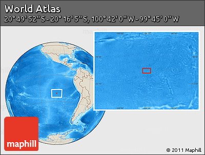 Shaded Relief Location Map of the Area around 20° 32' 59" S, 100° 13' 29" W
