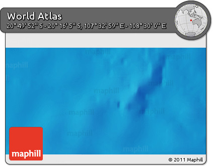 Physical 3D Map of the Area around 20° 32' 59" S, 108° 1' 30" E