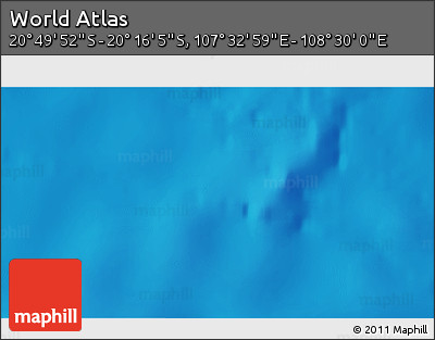 Physical 3D Map of the Area around 20° 32' 59" S, 108° 1' 30" E