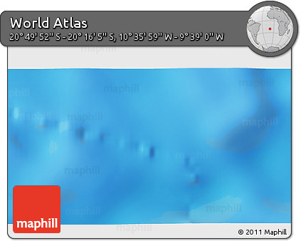 Physical 3D Map of the Area around 20° 32' 59" S, 10° 7' 30" W