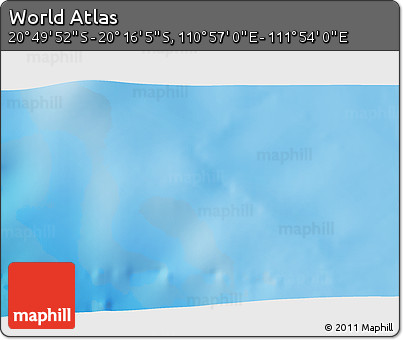 Physical 3D Map of the Area around 20° 32' 59" S, 111° 25' 30" E