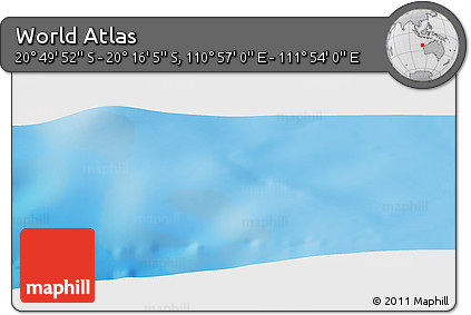 Physical Panoramic Map of the Area around 20° 32' 59" S, 111° 25' 30" E