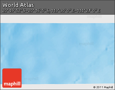 Physical 3D Map of the Area around 20° 32' 59" S, 113° 58' 29" E