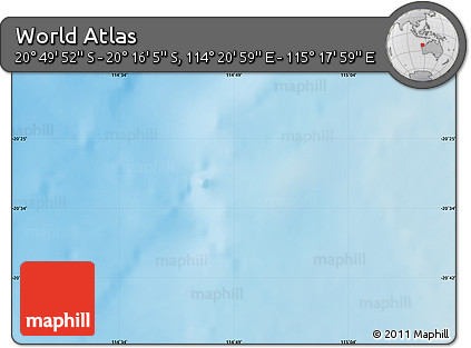 Physical Map of the Area around 20° 32' 59" S, 114° 49' 29" E
