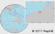 Gray Location Map of the area around 20° 32' 59" S, 119° 55' 30" E