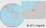 Gray Location Map of the area around 20° 32' 59" S, 121° 37' 30" E